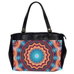 Blue Feather Mandala Office Handbags (2 Sides)  by designworld65