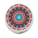 Blue Feather Mandala 4-Port USB Hub (One Side) Front