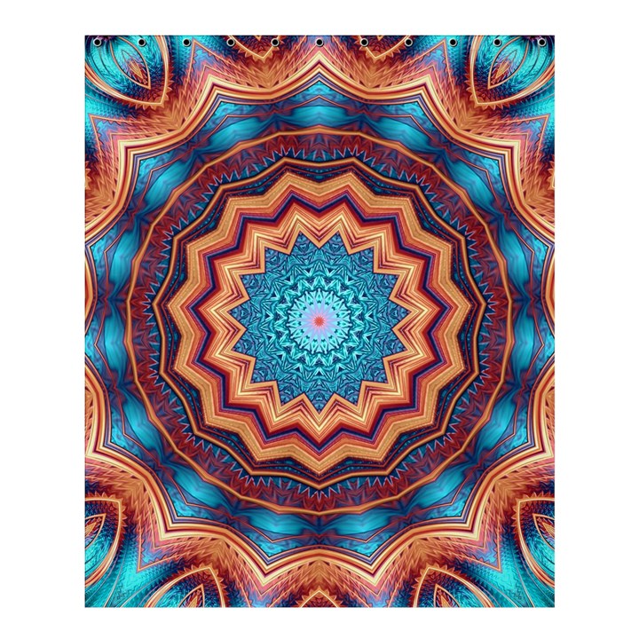 Blue Feather Mandala Shower Curtain 60  x 72  (Medium) 