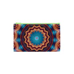 Blue Feather Mandala Cosmetic Bag (xs)