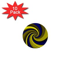 Blue Gold Dragon Spiral 1  Mini Buttons (10 Pack) 