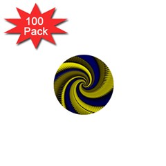 Blue Gold Dragon Spiral 1  Mini Buttons (100 Pack) 