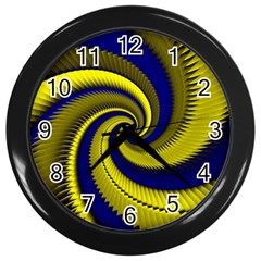 Blue Gold Dragon Spiral Wall Clocks (black) by designworld65