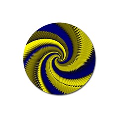 Blue Gold Dragon Spiral Magnet 3  (round) by designworld65