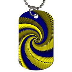 Blue Gold Dragon Spiral Dog Tag (one Side) by designworld65