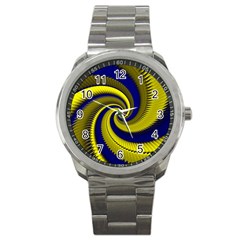 Blue Gold Dragon Spiral Sport Metal Watch