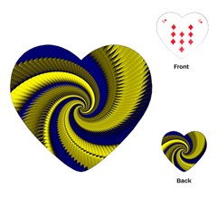 Blue Gold Dragon Spiral Playing Cards (heart) 