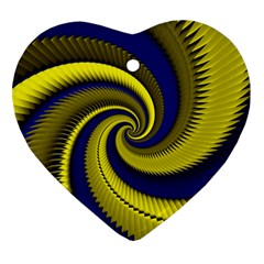 Blue Gold Dragon Spiral Heart Ornament (two Sides)