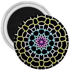 Colored Window Mandala 3  Magnets