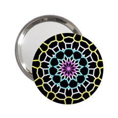 Colored Window Mandala 2 25  Handbag Mirrors