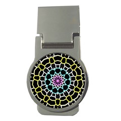 Colored Window Mandala Money Clips (round) 