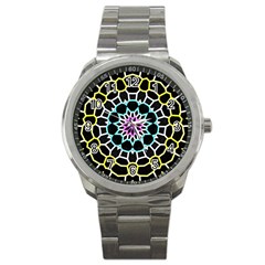 Colored Window Mandala Sport Metal Watch