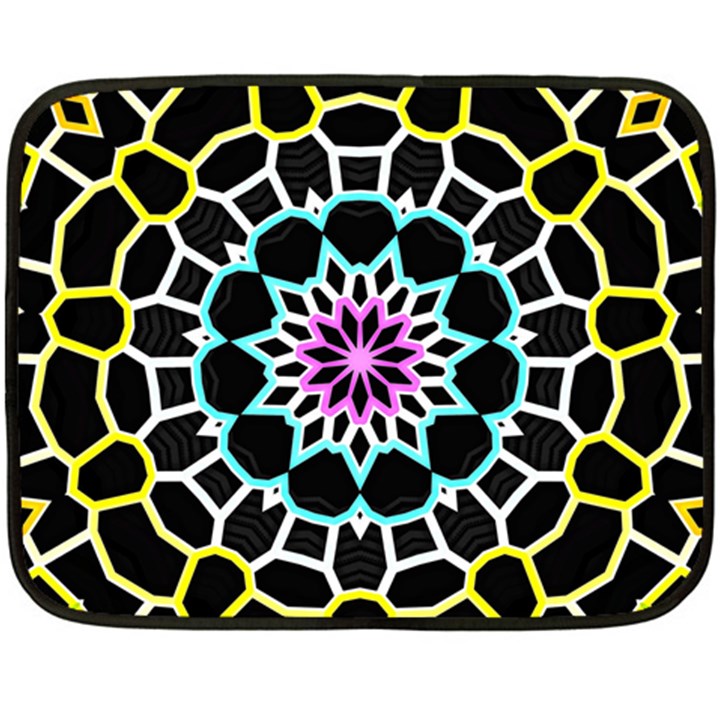 Colored Window Mandala Double Sided Fleece Blanket (Mini) 