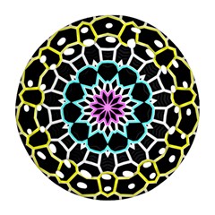 Colored Window Mandala Round Filigree Ornament (two Sides)