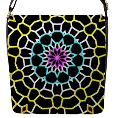 Colored Window Mandala Flap Messenger Bag (s) by designworld65