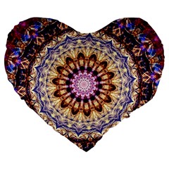 Dreamy Mandala Large 19  Premium Flano Heart Shape Cushions by designworld65