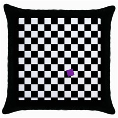 Dropout Purple Check Throw Pillow Case (black) by designworld65