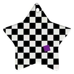 Dropout Purple Check Star Ornament (two Sides) by designworld65