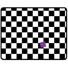 Dropout Purple Check Double Sided Fleece Blanket (medium)  by designworld65