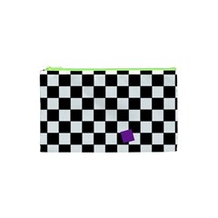 Dropout Purple Check Cosmetic Bag (xs) by designworld65