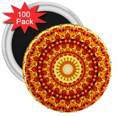 Powerful Love Mandala 3  Magnets (100 Pack) by designworld65