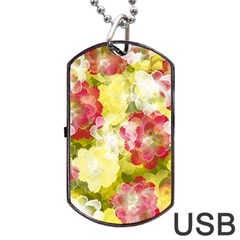 Flower Power Dog Tag Usb Flash (one Side) by designworld65