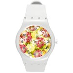 Flower Power Round Plastic Sport Watch (M) Front
