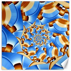 Gold Blue Bubbles Spiral Canvas 20  X 20  