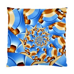 Gold Blue Bubbles Spiral Standard Cushion Case (two Sides) by designworld65