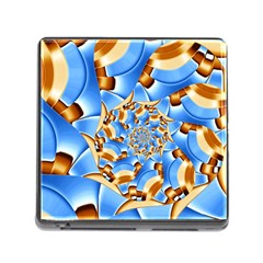 Gold Blue Bubbles Spiral Memory Card Reader (square) by designworld65