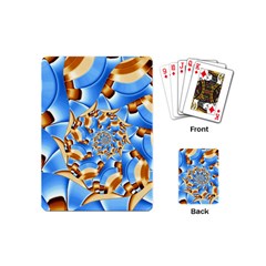 Gold Blue Bubbles Spiral Playing Cards (mini)  by designworld65