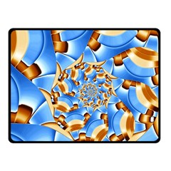 Gold Blue Bubbles Spiral Double Sided Fleece Blanket (small)  by designworld65