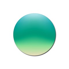 Sealife Green Gradient Rubber Round Coaster (4 Pack)  by designworld65