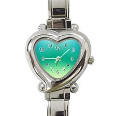 Sealife Green Gradient Heart Italian Charm Watch by designworld65