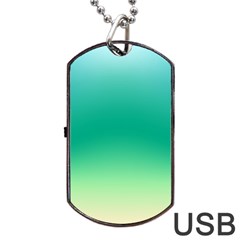 Sealife Green Gradient Dog Tag Usb Flash (one Side) by designworld65