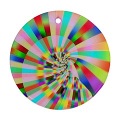 Irritation Funny Crazy Stripes Spiral Round Ornament (two Sides) by designworld65