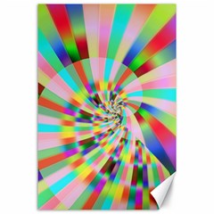 Irritation Funny Crazy Stripes Spiral Canvas 24  X 36 