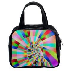 Irritation Funny Crazy Stripes Spiral Classic Handbags (2 Sides) by designworld65