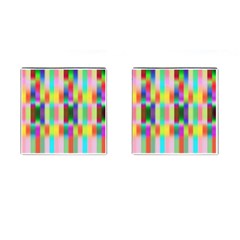 Multicolored Irritation Stripes Cufflinks (Square)