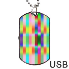 Multicolored Irritation Stripes Dog Tag Usb Flash (two Sides) by designworld65