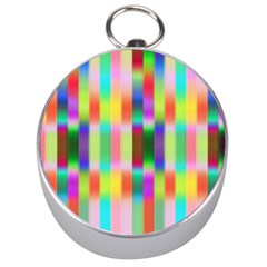 Multicolored Irritation Stripes Silver Compasses by designworld65