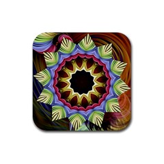 Love Energy Mandala Rubber Coaster (square)  by designworld65