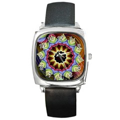 Love Energy Mandala Square Metal Watch by designworld65