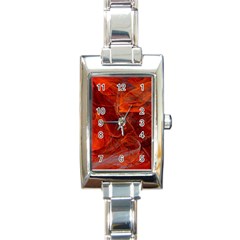 Swirly Love In Deep Red Rectangle Italian Charm Watch by designworld65