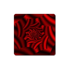 Metallic Red Rose Square Magnet