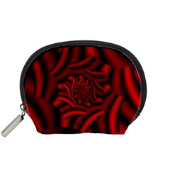 Metallic Red Rose Accessory Pouches (small)  by designworld65