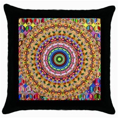 Peaceful Mandala Throw Pillow Case (black)