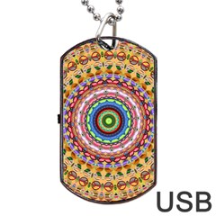 Peaceful Mandala Dog Tag Usb Flash (one Side) by designworld65