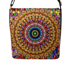 Peaceful Mandala Flap Messenger Bag (l)  by designworld65