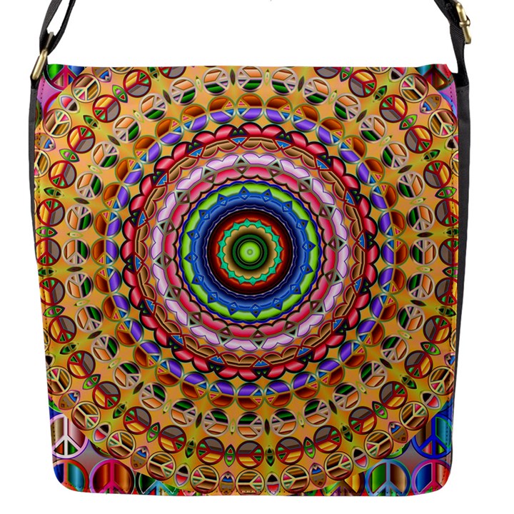 Peaceful Mandala Flap Messenger Bag (S)